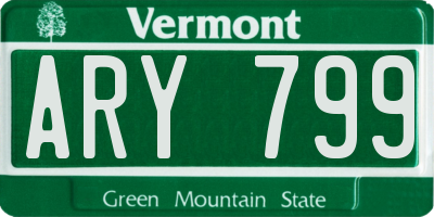 VT license plate ARY799