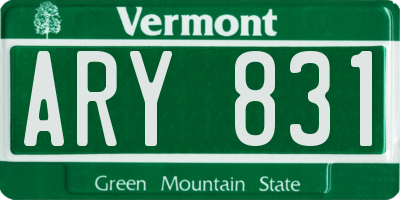 VT license plate ARY831