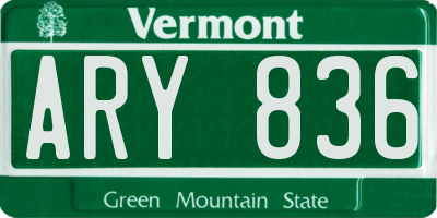 VT license plate ARY836