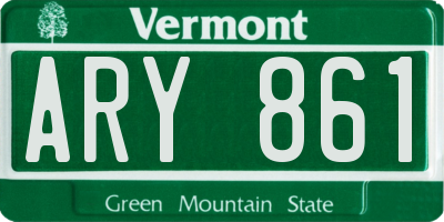 VT license plate ARY861