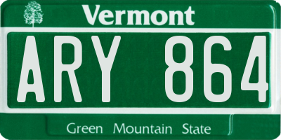 VT license plate ARY864