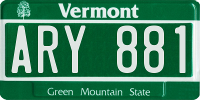 VT license plate ARY881