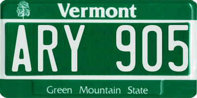 VT license plate ARY905