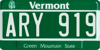 VT license plate ARY919