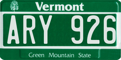 VT license plate ARY926