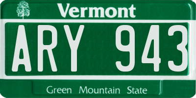 VT license plate ARY943