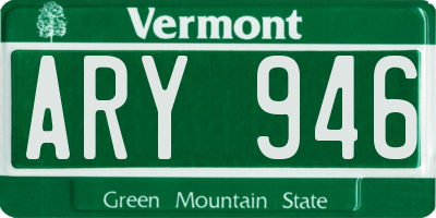 VT license plate ARY946