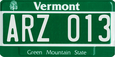 VT license plate ARZ013