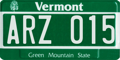 VT license plate ARZ015