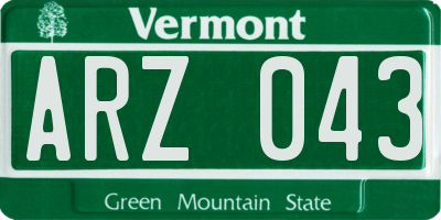 VT license plate ARZ043
