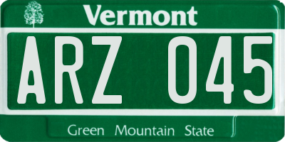 VT license plate ARZ045