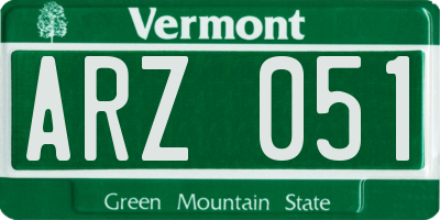VT license plate ARZ051