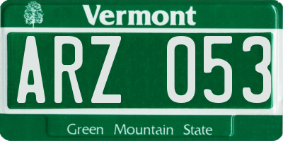 VT license plate ARZ053