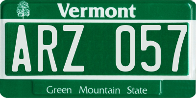 VT license plate ARZ057