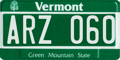 VT license plate ARZ060