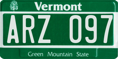 VT license plate ARZ097