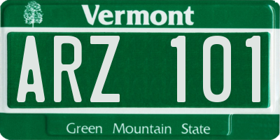 VT license plate ARZ101