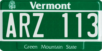 VT license plate ARZ113