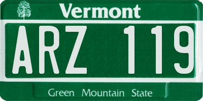 VT license plate ARZ119