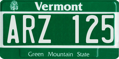VT license plate ARZ125