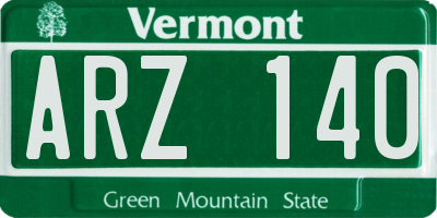 VT license plate ARZ140