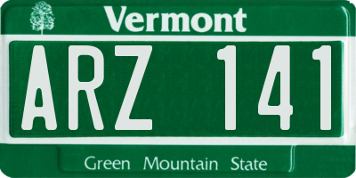 VT license plate ARZ141