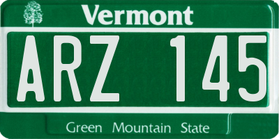 VT license plate ARZ145