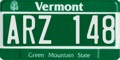 VT license plate ARZ148