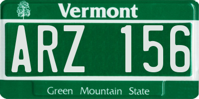 VT license plate ARZ156