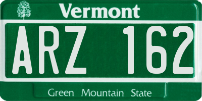 VT license plate ARZ162