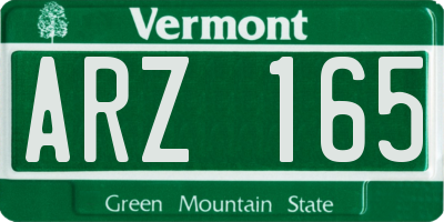 VT license plate ARZ165