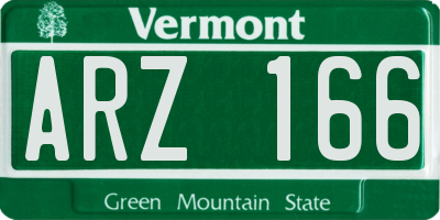 VT license plate ARZ166