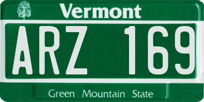 VT license plate ARZ169