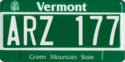 VT license plate ARZ177