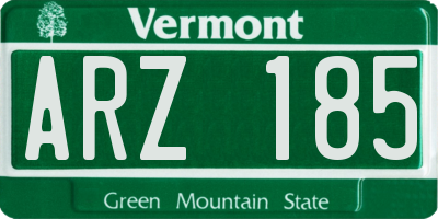 VT license plate ARZ185