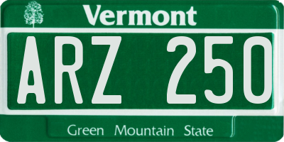 VT license plate ARZ250