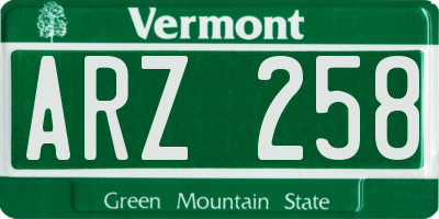 VT license plate ARZ258