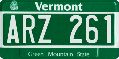 VT license plate ARZ261