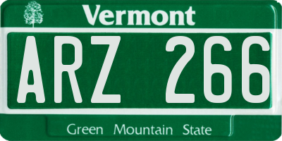 VT license plate ARZ266