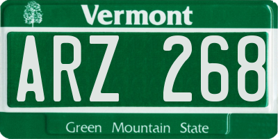 VT license plate ARZ268