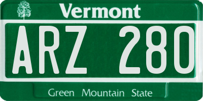 VT license plate ARZ280