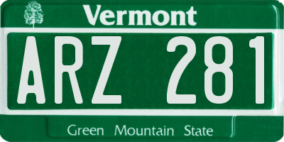 VT license plate ARZ281