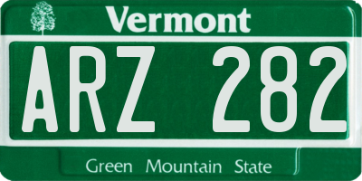 VT license plate ARZ282
