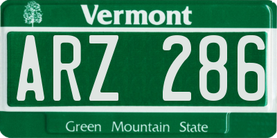 VT license plate ARZ286