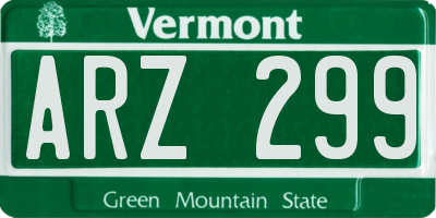 VT license plate ARZ299