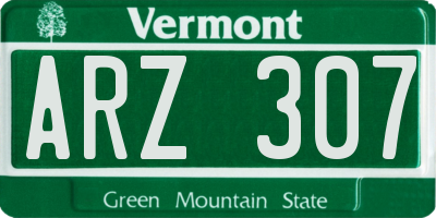 VT license plate ARZ307