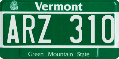 VT license plate ARZ310