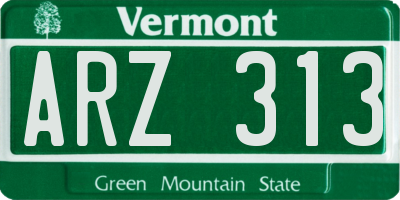 VT license plate ARZ313