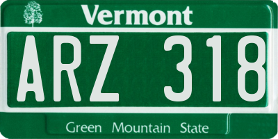 VT license plate ARZ318