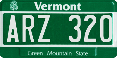 VT license plate ARZ320